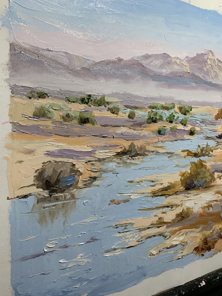 Mountains, desert oases.