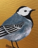 Garden Birds on Gold- Wagtail