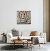 Lion painting on 3 d canvas