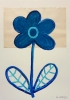 Five flowers in a vase and Blue plant
