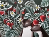 Behind the strawberries 