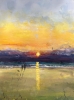 Sunset beach stroll with the dog
