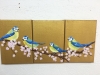 Garden Birds on Gold: Blue Tit Triptych