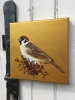 Garden Birds on Gold- Sparrow