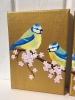 Garden Birds on Gold: Blue Tit Triptych