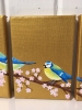 Garden Birds on Gold: Blue Tit Triptych