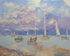 Yachts at sunset.