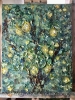 Citrus Garden – Lemon Tree Textured Oil Painting, Original Impasto Art on Stretched Canvas, 40x50 cm Handmade Artwork