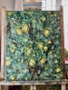 Citrus Garden – Lemon Tree Textured Oil Painting, Original Impasto Art on Stretched Canvas, 40x50 cm Handmade Artwork