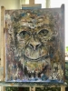 Spirit of the Primate – Original Textured monkey Oil Painting