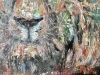 Lion painting on 3 d canvas