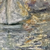 Silent Voyage at Sunset – Impasto Oil Painting on Canvas (40x50 cm)