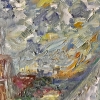 Silent Voyage at Sunset – Impasto Oil Painting on Canvas (40x50 cm)