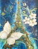 A summer in Paris mixed media painting