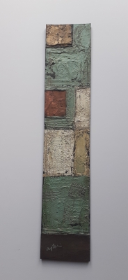 Muted Green and copper abstact
