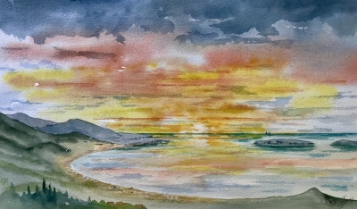Dawn at the Bay of Cannes