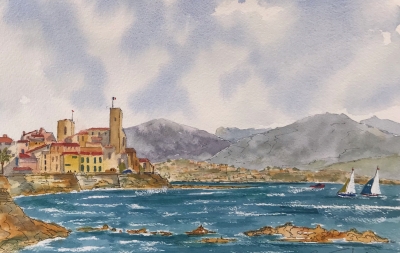 Yachts sailing at Antibes