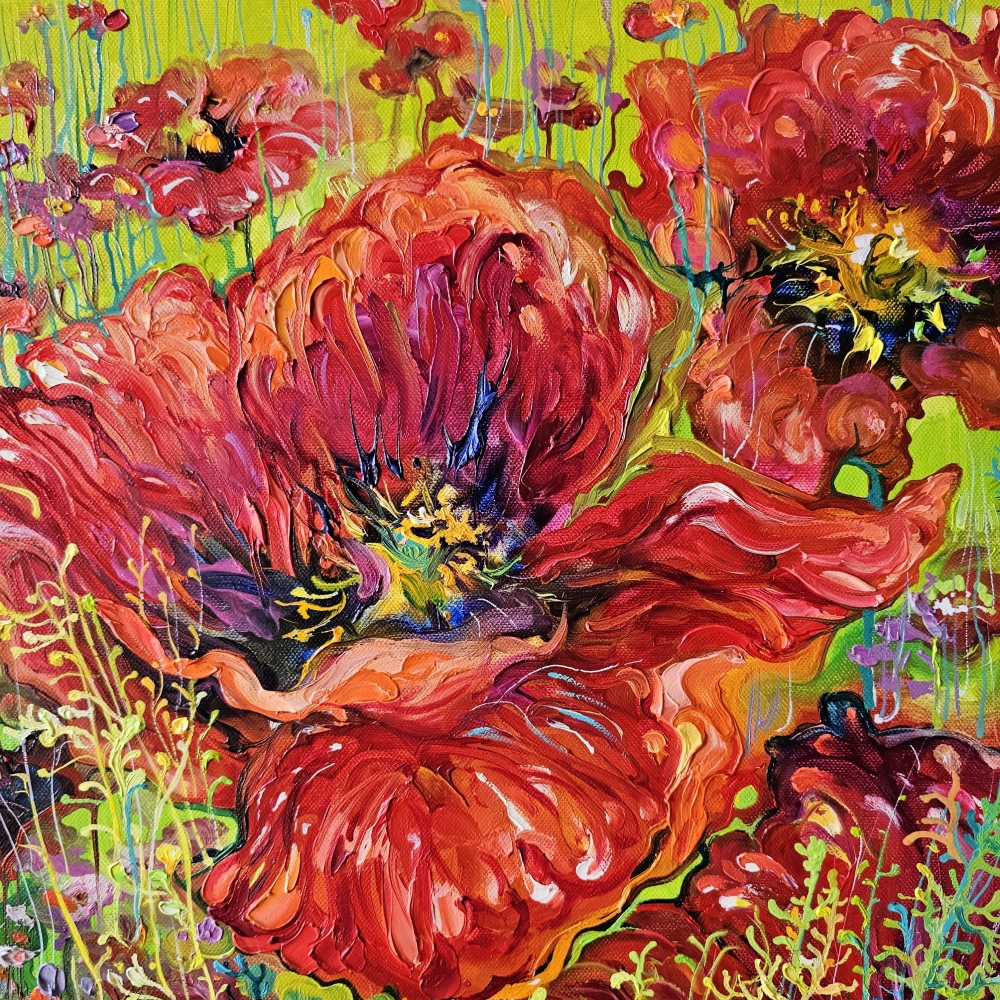 Poppies on Lime