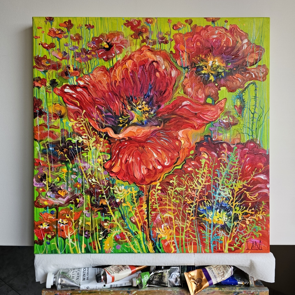 Poppies on Lime