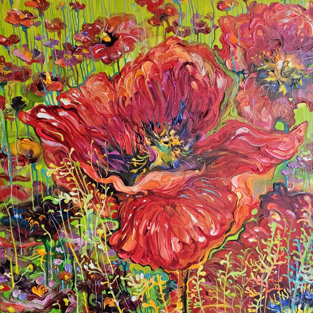 Poppies on Lime