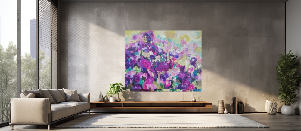 Lilac garden 180cm x 135cm x 3.8cm