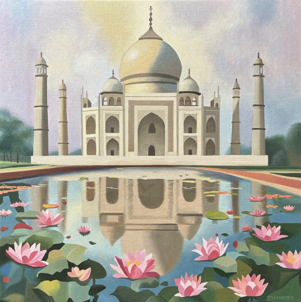 Taj Mahal With Lotus