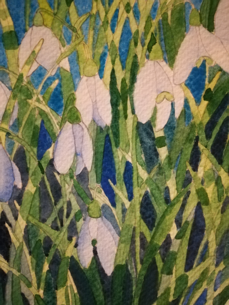 Snowdrops in watercolour 