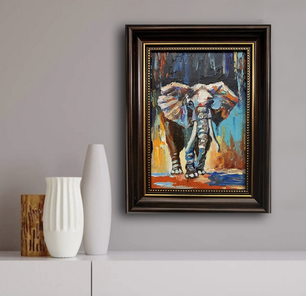 Elephant. xs. framed