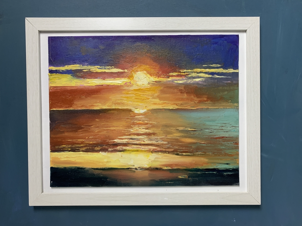 Abstract sunset seascape.