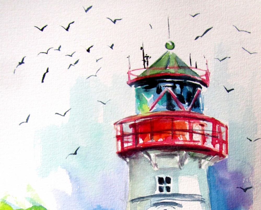 Lighthouse with birds