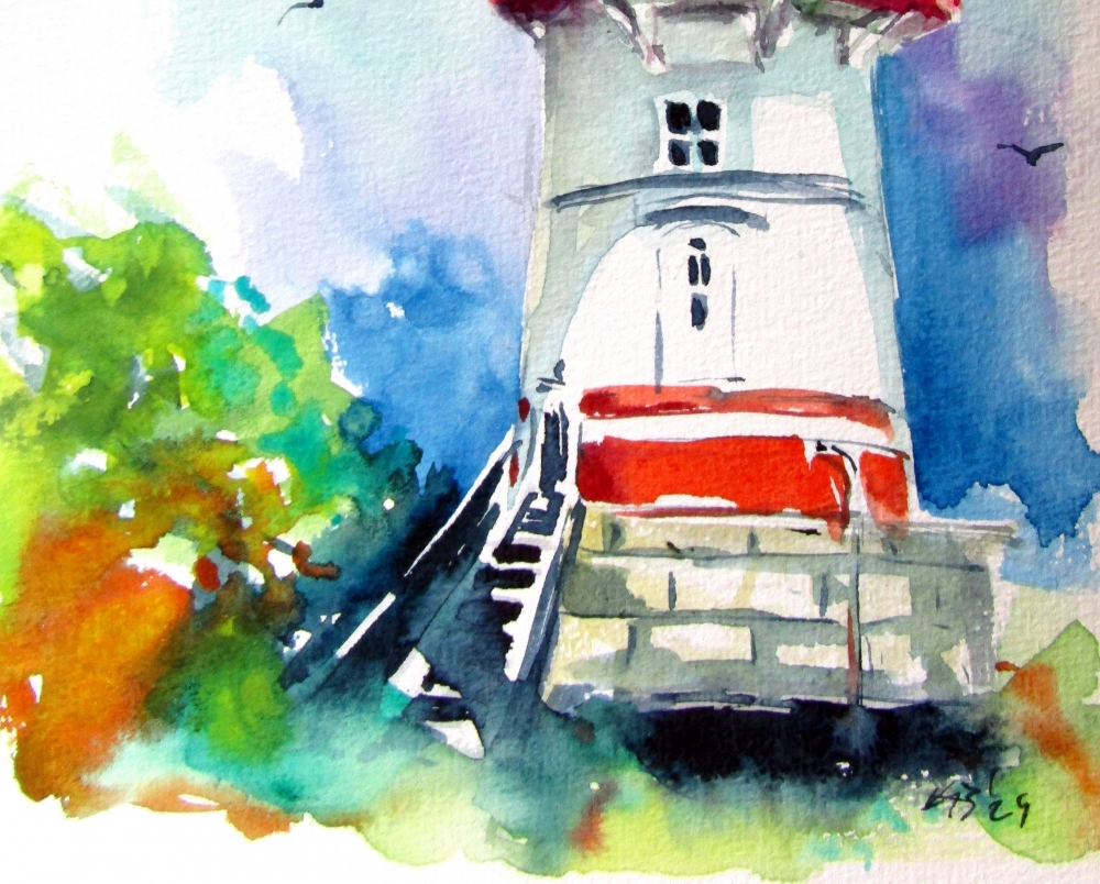 Lighthouse with birds