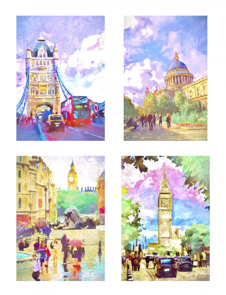 Historic London - set of 4 prints