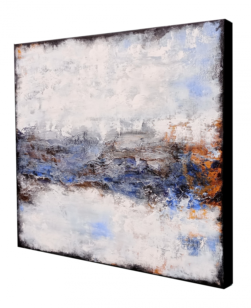 DOWN BY THE RIVER 60 X 60cm Textured Abstract Painting