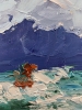 Landscape with the mountains. Seascape.