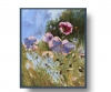 Pink poppies in a woods. Tender flowers, Floral landscape.