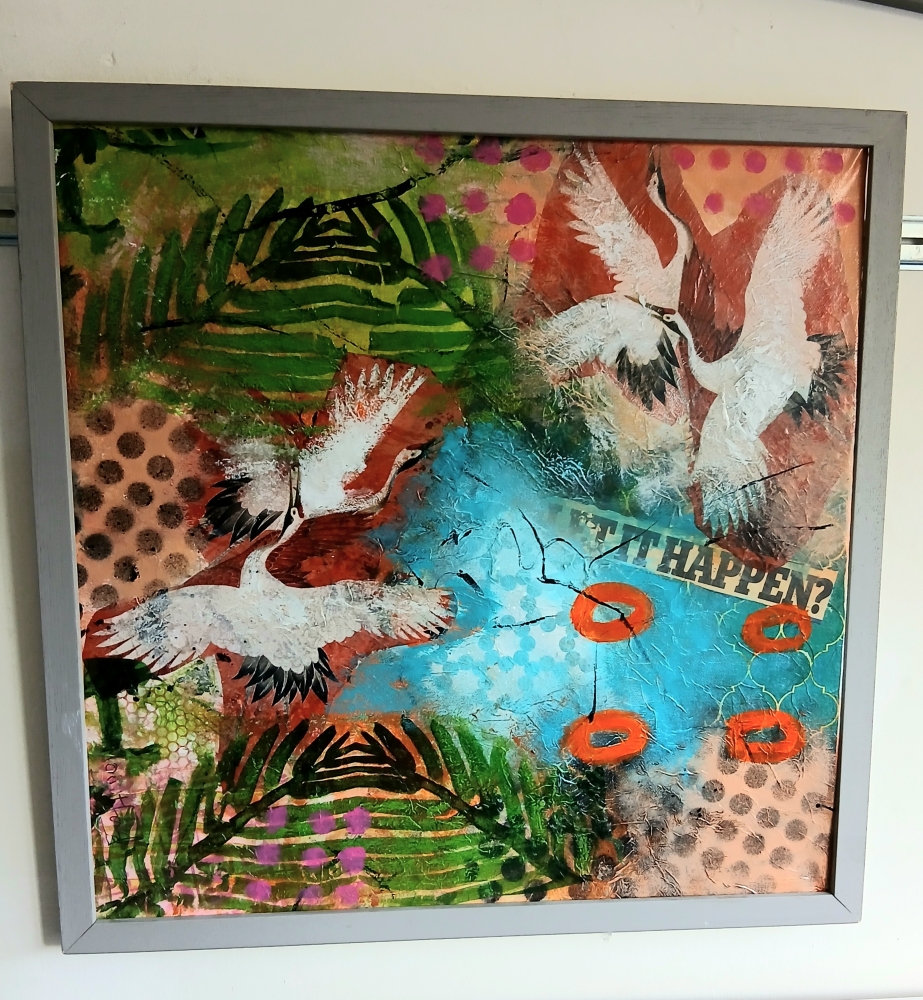Flying flamingoes 