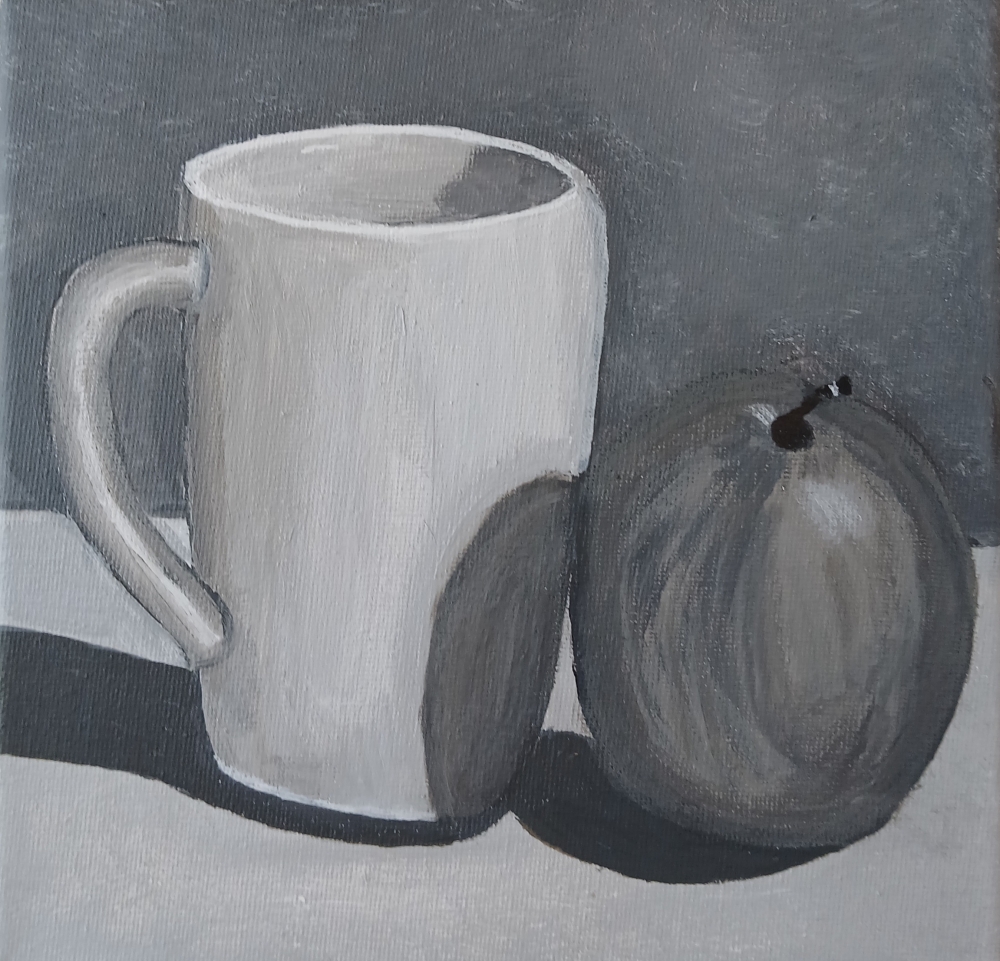 Mug and apple