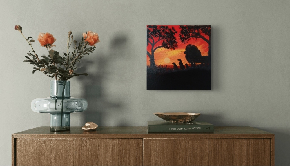 Lions at sunset