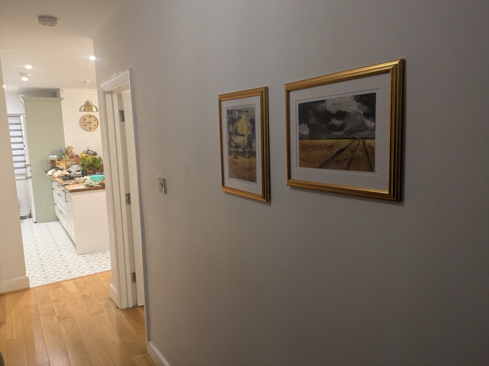 Golden Fields – Set of 2 Framed Pastel Paintings
