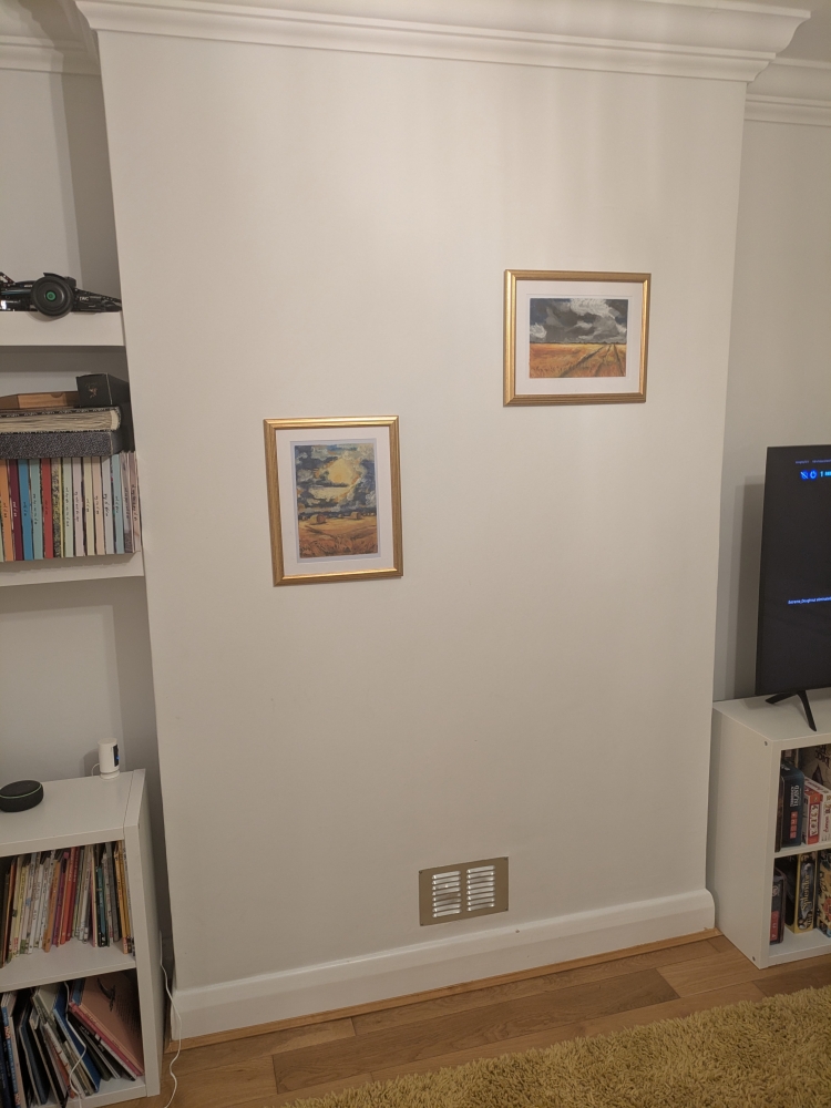 Golden Fields – Set of 2 Framed Pastel Paintings