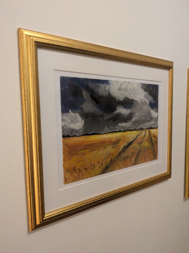 Wheat Fields – Sun and Storm (Set of 2 Original Pastel Paintings)