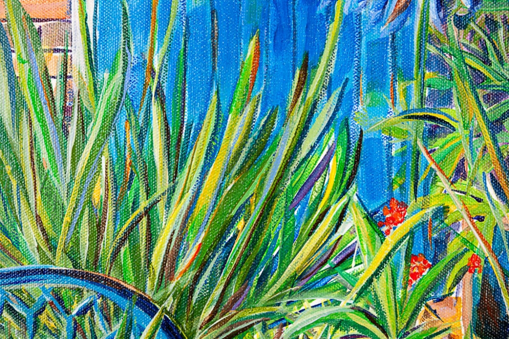 Agapanthus by the Blue Door