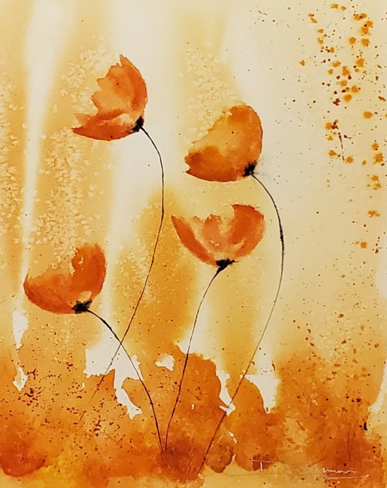 Poppies in the Mist - Amber