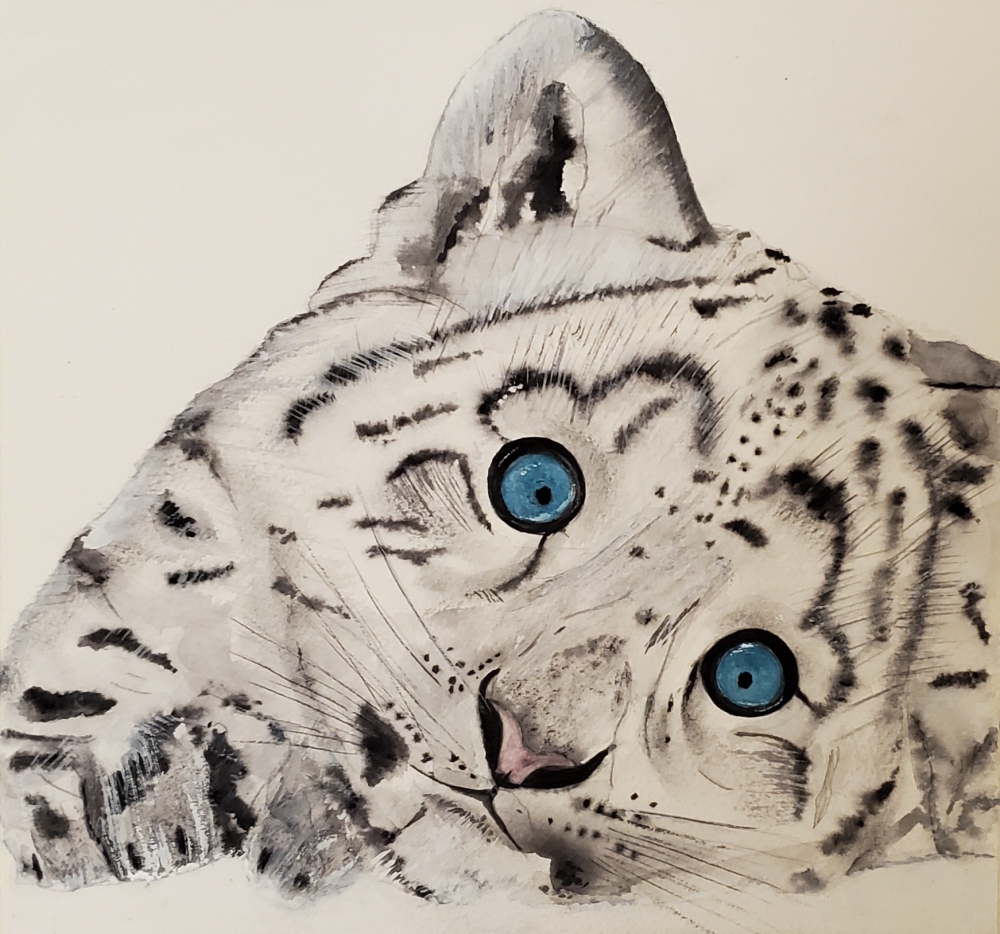 Snow Leopard Cub - Ice and Innocence