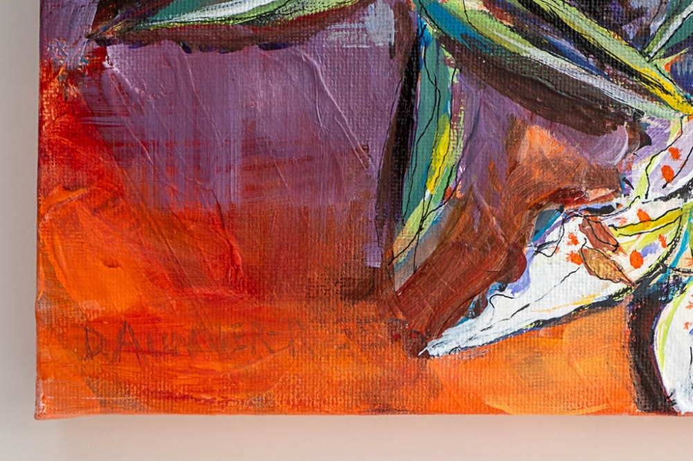 Expressionistic Still Life with White Lilies