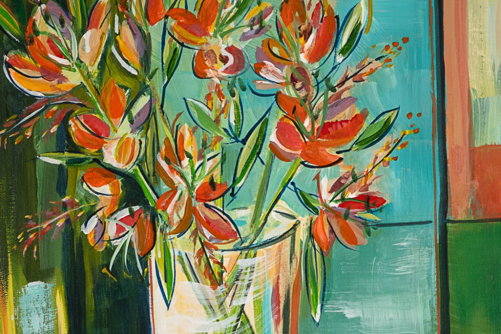 Still Life With Orange Crocosmia