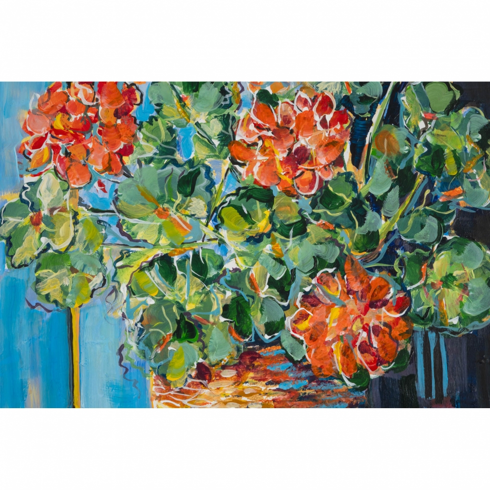 Still Life, Geranium in a Basket