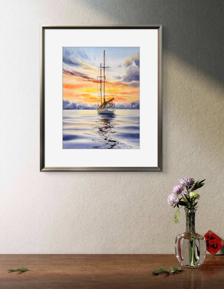 Golden hour on a yacht