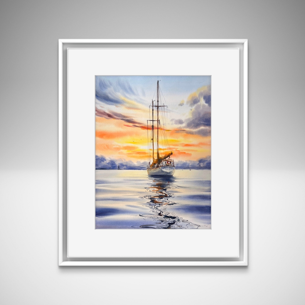 Golden hour on a yacht