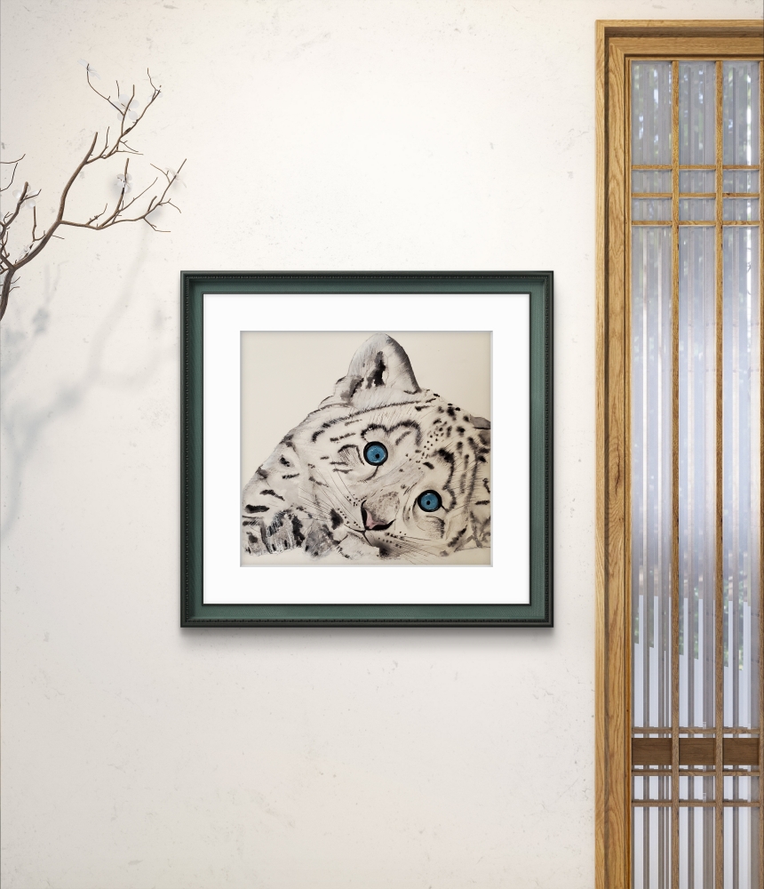 Snow Leopard Cub - Ice and Innocence